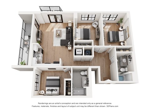 Floor plan for studio, 1212 sqft